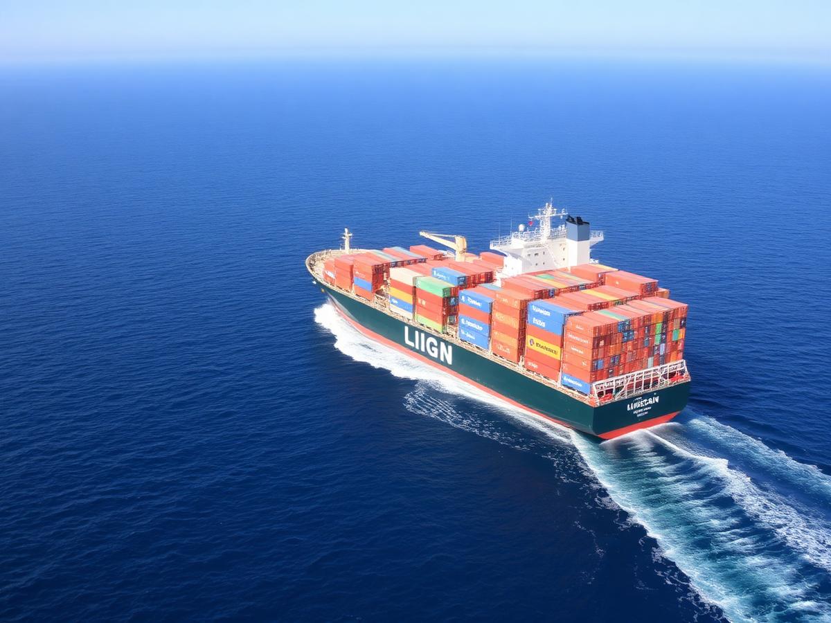 Container ship at sea